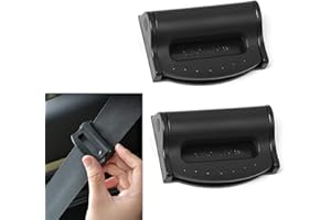 MEETTIKEY Ajustador Del CinturóN De Seguridad Del AutomóVil, pinza cinturon seguridad coche, hebilla cinturon seguridad coche, Clip Del Ajustador Del CinturóN De Seguridad, Antideslizante, Ajustable ((Negro))