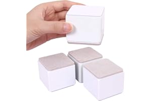 AIRUJIA 5 cm Rehausseurs de Meubles, 6 cm de Longueur Rehausseurs de Lit, Peut Soulever 5 cm pour Canapé, lit et Armoire, Carré Blanc