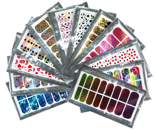 12 Sets Mix Fashion Design Trendy Nail Wrap Foils Stickers HOT SALE! Z275 UK