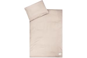 Julius Zöllner Musselin Kinderbettwäsche 100x135 + 40x60 cm | 2-teiliges Set aus Deckenbezug und Kissenbezug aus 100% Baumwollmusselin | Oeko-TEX Standard 100 | sand