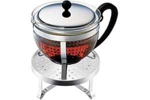 BODUM CHAMBORD SET: zaparzacz do herbaty z filtrem plastikowym, 1,3 l, z funkcją Rechau, błyszczący