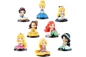LKNBIF Princess Cake Topper, 8 PCS Principessa Mini Figurine Desktop Decorazione Partito Mini Figurine Adatto per Decorazione Princess Tema Cake Topper