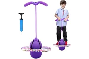bechoanigel Pogo con Asas,100KG Equilibrado y Coordinado Pogo de Rebote, Las Asas Son Ajustables Equipado para Niños y Adultos para Entrenar Las Habilidades de Equilibrio (Púrpura)