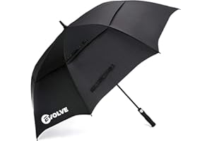 PALIO EVOLVE Evolve Large Golf Umbrella | 1 touch Automatic Open | Large Oversize Double Canopy Vented | Windproof & Sun-Proof | 100% Best Waterproof Stick fibreglass Umbrella