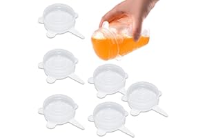 YUDOBLISS Silikondeckel, 6 Stück Silikondeckel Dehnbar, 6,5cm Lebensmittelaufbewahrungsabdeckungen, Joghurtbecher, Silikon Deckel Stretch für Dosen, Obst, Schüsseln, Becher, Transparent