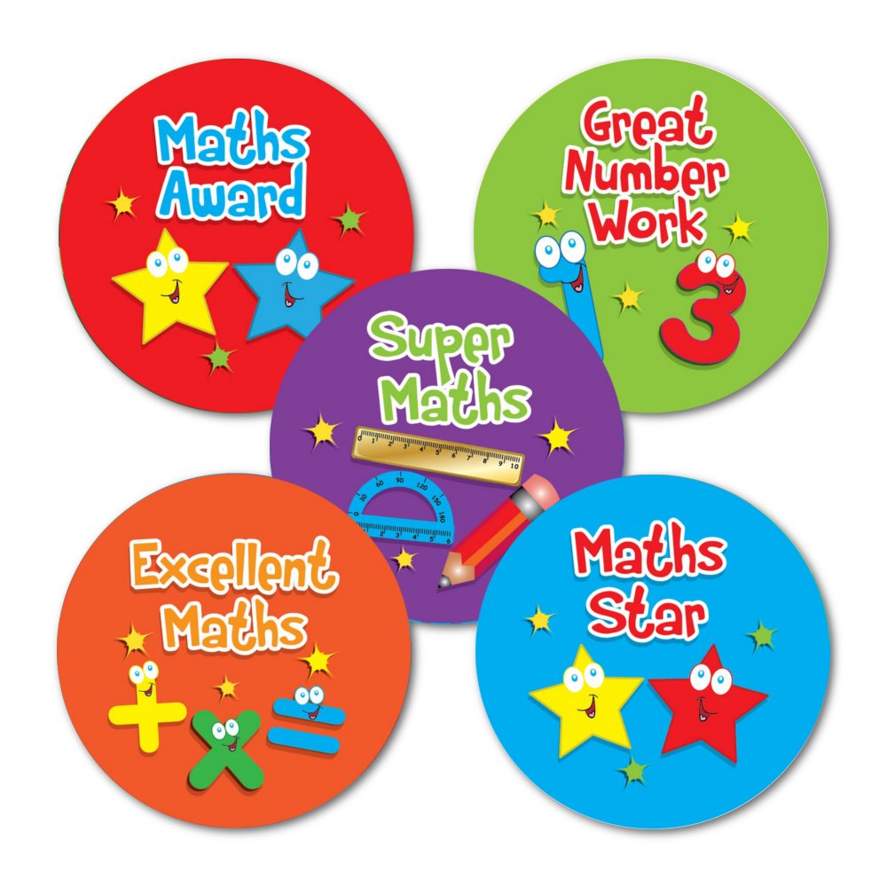 Superstickers Maths Awards Variety Sticker Pack Of 125 X 28mm Stickers Dms Tablestest