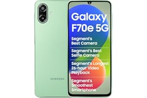 Samsung Galaxy F70e 5G (Limelight Green, 128 GB) (4 GB RAM) | 6000 mAh Battery | Dimensity 6300 | Octa Core Processor | 6.74" PLS LCD Display