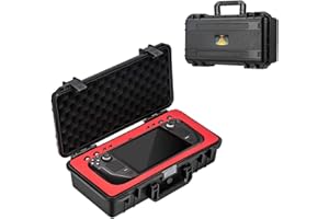 Aukuoy Tragetasche für Steam Deck kann Netzteil, Ladekabel, Dockingstation und SD-Karten, Daumengriffkappen, wasserdichte Hartschalen-Reisetasche für Steam Deck-Konsole und Zubehör aufnehmen