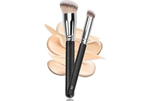 FENSHINE BEAUTY Fenshine 2PCS Under Eye Concealer Brush & Foundation Brush for Liquid Makeup, Makeup Brush Set for Base Makeup, with Dense Synthetic Bristles for Under Eye Concealer, Create a Flawless Look (170&270)