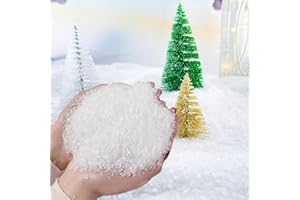 Junhui Kunstschnee Dekoschnee, 150g Weihnachten Glitzerschnee, Kunststoff Schneeflocken Deko Kunstschnee, Schneepulver Künstlich für Weinachten Deko, Christbaumschmuck Schnee