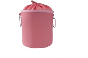 TRENDFINDING Sacchetto per mollette portatile in 100% cotone con due robusti moschettoni, chiusura a cordoncino e tappo in metallo per appendere e conservare 150 mollette Candy-Pink