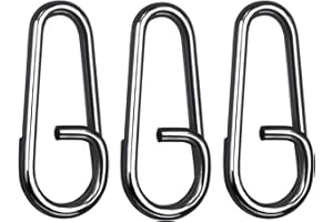 9Tong Broche De Pesca De Acero Inoxidable Broches Giratorios De Alta Resistencia para Agua Salada Broches Giratorios De Pesca Ovalados Divididos De Agua Dulce Níquel Negro