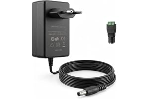 Arotelicht LED Strip Strömförsörjning DC 24V 2A Strömadapter | Eurokontakt för 3528/5050 COB LED Strip 48W Maxkontakt Strömförsörjning, AC100-240V Adapter