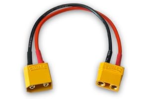 VUNIVERSUM 1x Stück Premium XT90 Verlängerung Kabel Stecker auf Buchse Male auf Female Hochstromstecker Goldstecker Adapterkabel 20cm 14AWG für Lipo Akku Batterie
