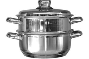 Artame ART30450 Couscoussier 2 Pièces 24 cm 6.9L, Acier Inoxydable, Argent, 29 x 29 x 26 cm