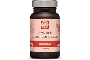 ‎KALA HEALTH Kala Health Vitamin E 1000 IE Ultra Tocopherol 450mg Vitamin E Vegan – alle 4 Tocopherole – Alpha Tocopherol + Beta Tocopherol + Gamma Tocopherol + Delta Tocopherol – Einzigartiges d Alpha Tocopherol