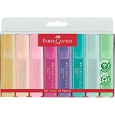 Faber-Castell Highlighter Set, 8&rsquo;li, Pastel Colors, Refillable, 3 Different Line Thicknesses, Durable Ink