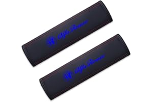 SANQIUTOU Auto Cintura di Sicurezza Protezione Copertura copri per Alfa Romeo Stelvio Mito Giulietta 156 159 147 Adulti e Bambini Interni Accessori, 2 Pezzi,Blue