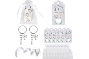 MAOOY 30 Stück Danke Schlüsselanhänger Schutzengel + Organza Beutel + Dankeskarte Gastgeschenke Hochzeit Taufe Weihnachten Mitbringsel Geburtstag Kommunion Konfirmation