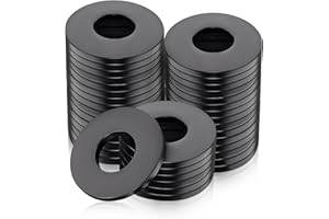 Alethron Unterlegscheiben M8 X 16mm 50 Stk Beilagscheiben Flache Unterlegscheiben M8 Edelstahl Schwarz A2 V2A DIN9021 / ISO703 Karosseriescheiben Distanzscheiben für Schrauben Gewindestange