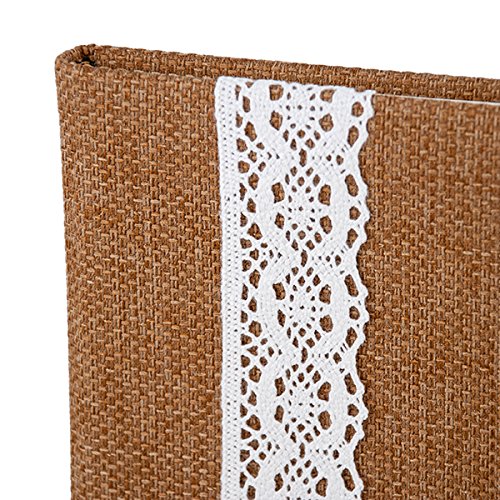 Gästebuch „Vintage Rustique“ für die Hochzeit im Vintage-Stil mit Einband aus Leinen mit Spitze, deutsche Manufakturarbeit - 4