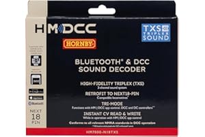 Hornby R7345 HM7000-N18TXS: Bluetooth® & DCC Sound Decoder (Next18-pin) Accessories for 00 Gauge Track & Train Sets - Compatible with Select Model Trains, White