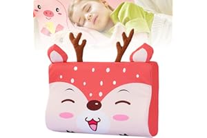 ‎COMEDYKING Schlummerkids Kissen, Calmly Kinderkissen, Kinderkopfkissen, Komfortkissen Kinder, Kinder Kissen Baby Kissen, Atmungsaktiv und Hautfreundlich (Sikahirsch)