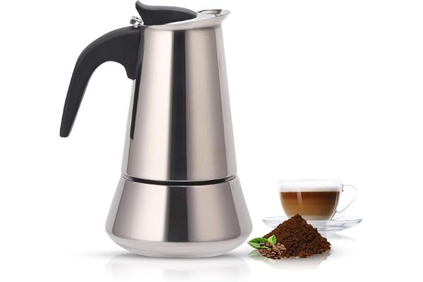 CUPERINOX Cafetière à Induction Italienne 10 Tasses | à Expresso à Induction pour plaques de Cuisson gaz et céramique | pour Le café Expresso | Acier Inoxydable | va au Lave-Vaisselle