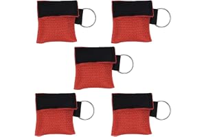 Sarini 5 st andningsskydd nyckelring HLR-mask nyckelring med karbinhake ventilationsduk med backventil andningsbarriär
