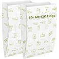 Wraplus Premium Multi-Purpose Snack Bags With Sealing Stickers I snack bags I paper bags for food I paper bags |Multi-Purpose Paper Snack | Take Away, Parcel and Packaging I 50+10 Bags I Pack of 2