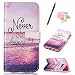Produktbild Uposao Handyhülle für Samsung Galaxy A5 2017 Hülle PU Leder Flip Case Cover Meer Never Stop Dreaming Muster im Bookstyle mit Klappbares Standfunktion Karteneinschub und Magnetverschluß Etui Tasche Hüllen + Eingabestift + Blumen Staub-Stecker