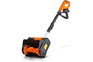 SuperHandy Schneewerfer/Powerschaufel, kabellos, wiederaufladbar, DC 20 V, handlich, leicht, 25,4 cm, Breite 12,7 cm, Tiefe 25,1 m, Wurfabstand 136 kg pro Minute