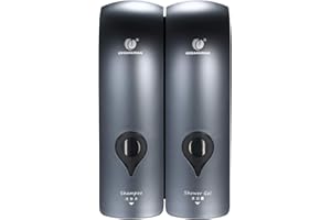 DECDEAL 2 x 300ml Dispensador de Jabón de Pared, Ducha, Champú, Loción, Espacio para Baño Cocina Hotel