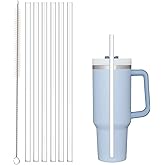 Stanley ile Uyumlu Yedek Pipet 40oz 30oz Bardak Bardak, 6'lı Paket Temizleme Fır&ccedil;alı Yeniden Kullanılabilir Pipet, Plastik, Ş