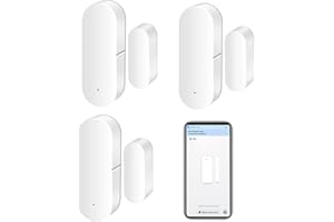 SENCKIT Sensore WiFi per porte: rilevatori intelligenti per porte aperte/chiuse, sensore wireless per finestre con notifica app, sensore di contatto per la sicurezza domestica, compatibile con Alexa Google