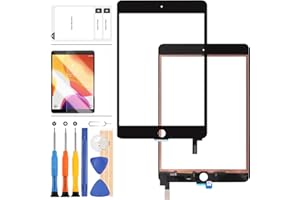 LADYSON Écran de rechange pour iPad Mini 4 A1538 A1550 7,9" écran tactile numériseur vitre tactile kit de réparation avec protecteur en verre trempé (LCD non inclus) (Noir)