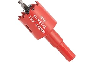 GARHWAL HSS M42 Bi-Metal 30 mm otwornica z adapterem i wiertłem centrującym, idealna do drewna, tworzywa sztucznego, płyt kartonowo-gipsowych, sklejki i metalu, głębokość cięcia do 25 mm