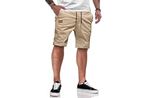JMIERR Pantalones Cortos Hombre Verano Shorts Casual Chino con Bolsillos