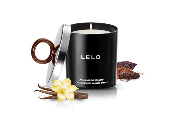 LELO Bougie de Massage Flickering Touch - Fond en Huile, Parfumée, Corporelle - Luxueux Traitement de la Peau - Parfum Vanille & Crème de Cacao