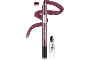 ZOEYSHINE 2-in-1 Creamy Eyeshadow & Eyeliner Stick with Sharpener – Waterproof Shimmer Eye Pencil for Long-Lasting Non-Smudge Glitter Eye Looks, Travel-Friendly Design (05#FOG PURPLE)