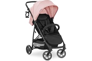 Hauck Poussette Citadine Rapid 4R Plus / Capote Pare Soleil XL UPF 50+ / Jusqu'à 25 kg / Pliable Compacte / Hauteur Réglable / Position Couchée dès la Naissance / Grand Panier / Porte Gobelet / Rose