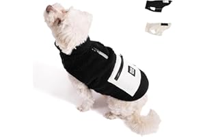 PAW WOW Mika Teddy Fleece Dog Jacket with Belly Protection for Cool Temperatures (Black, M)
