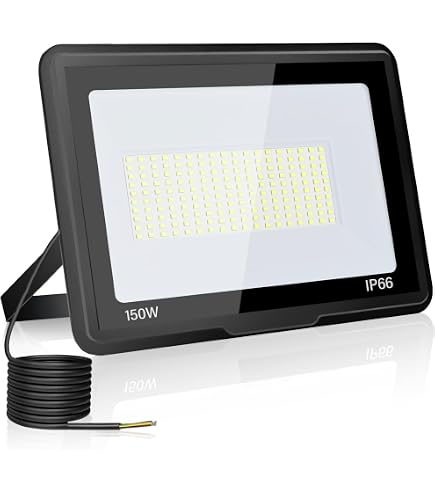 2 Pezzi Faro LED Esterno 300W, Tkdaksy 1M Cavo Bianco Freddo 6500K, IP66 Impermeabile Farettdao LED esterno, 30000LM Faretti LED Esterno, per Giardini, Terrazze, Cortili, Piazza, Parchi, Garage, Fabbr