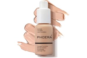 Aquapurity Phoera® Full Coverage Foundation Soft Matte Oil Control Concealer 30ml Flawless Cream Smooth Long Lasting (103 WARM PEACH)