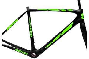 DualColorStampe Juego de 12 pegatinas adhesivas para cuadro de bicicleta MTB, universales, protección Cód. B0168 (verde fluorescente)