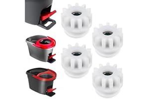 Lnngub Lot de 4 pièces de rechange Spin Mop en plastique Spin Mop - Roulement d'embrayage - Pignon de rechange de 2,5 cm - Pour O-Cedar/Vileda Easywring RinseClean (blanc)