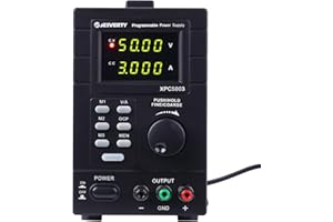 Programmierbares DC-Netzteil, variabel, 50 V, 3 A, linearer Typ, hochpräzise 4-stellige LED-Anzeige mit 3 Speichersteckplätzen mit integriertem Lüfter und Steckeradapter-Netzkabel – Jesverty XPC-5003