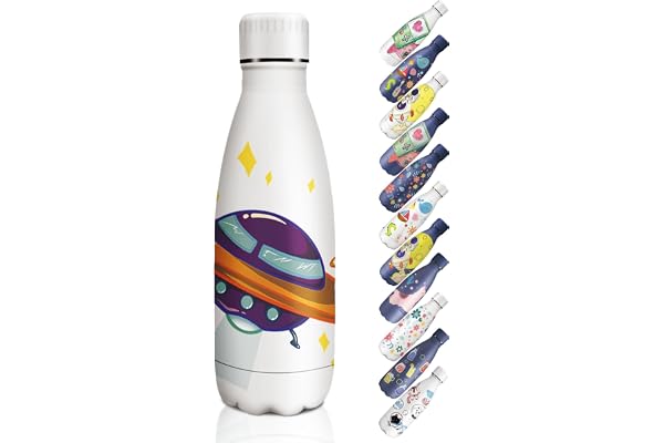 HoneyHolly Bouteille Isotherme, 350ML - Gourde Sport sans BPA, Gourde Isotherme Enfant Réutilisable, Gourde Isotherme, Processus de revêtement en Poudre, Gourde Inox pour École, Bureau, Yoga, Enfant