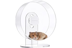 BUCATSTATE Laufrad Hamster, 30cm Acrylic Hamsterrad Leise Transparent mit Verstellbare Basis Hamster Spielzeug für Meerschweinchen, Igel, Chinchillas, Frettchen