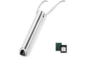 LOLIAS Collar de Respiración Acero Inoxidable Collar para Dejar de Fumar para Mujere Hombre Collar de Ansiedad Collar Atención Plena para la Ansiedad Práctica Respiración para Regalos de Meditación